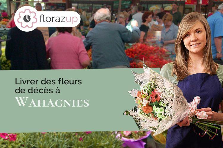 compositions florales pour un décès à Wahagnies (Nord/59261)