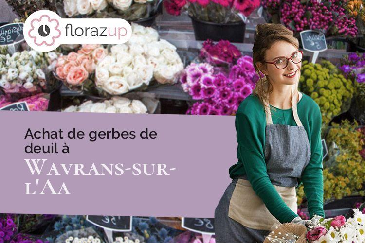 créations florales pour un décès à Wavrans-sur-l'Aa (Pas-de-Calais/62380)