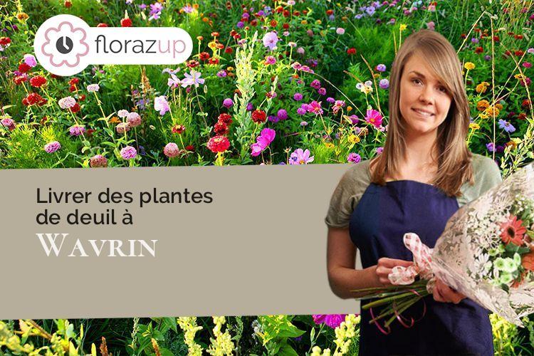 couronnes de fleurs pour des funérailles à Wavrin (Nord/59136)