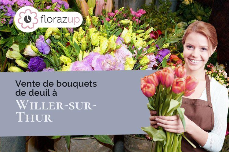 compositions de fleurs pour un enterrement à Willer-sur-Thur (Haut-Rhin/68760)