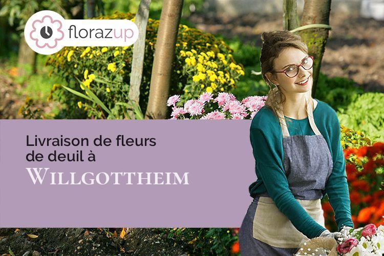 coeur de fleurs pour un décès à Willgottheim (Bas-Rhin/67370)