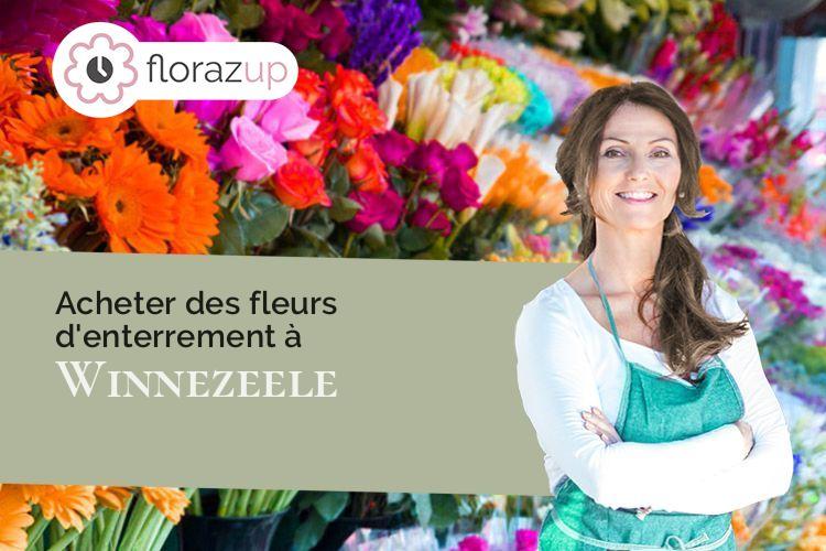 compositions florales pour des funérailles à Winnezeele (Nord/59670)