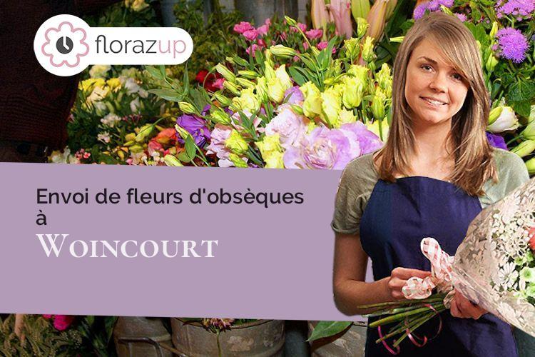 couronnes de fleurs pour un décès à Woincourt (Somme/80520)