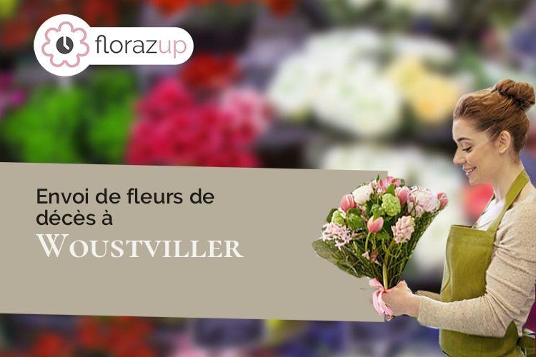 croix de fleurs pour un décès à Woustviller (Moselle/57145)