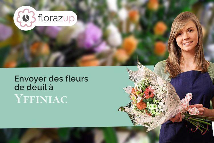 couronnes de fleurs pour un décès à Yffiniac (Côtes-d'Armor/22120)