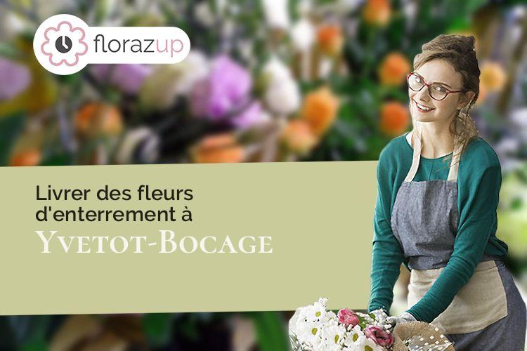 fleurs deuil pour un décès à Yvetot-Bocage (Manche/50700)