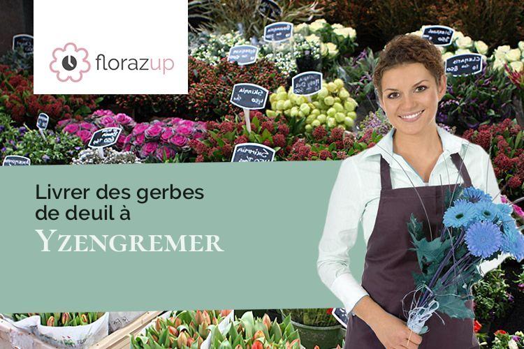 fleurs deuil pour un enterrement à Yzengremer (Somme/80520)