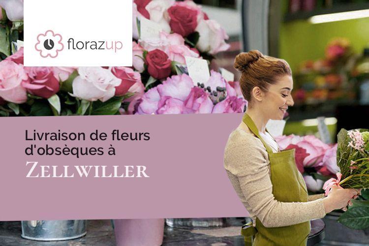 couronnes florales pour un décès à Zellwiller (Bas-Rhin/67140)